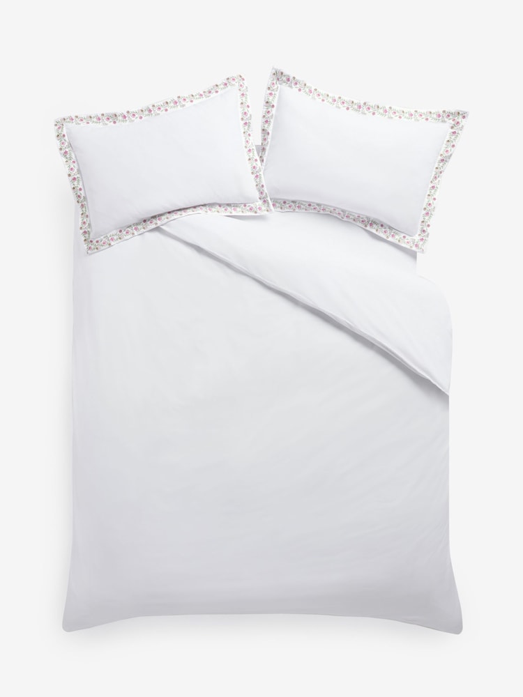 Nina Campbell White Lilah Embroidered 200 Thread Count Duvet Cover and Pillowcase Set - Image 5 of 5 Nina Campbell White Lilah Embroidered 200 Thread Count Duvet Cover and Pillowcase Set - Image 5 of 5