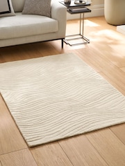 Sosandar Natural Mariana Ripple Wool Tufted Rug - Image 1 of 5