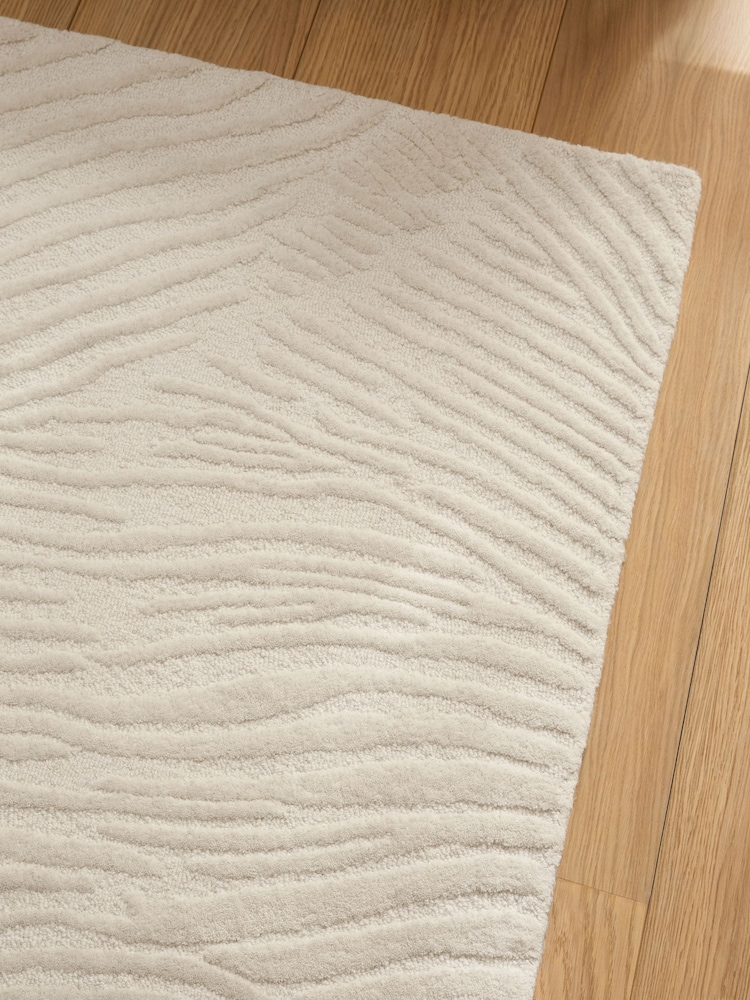 Sosandar Natural Mariana Ripple Wool Tufted Rug - Image 2 of 5