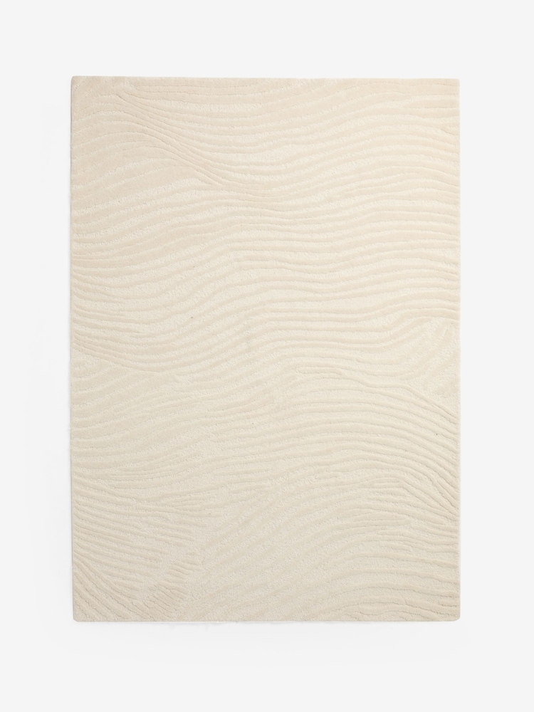 Sosandar Natural Mariana Ripple Wool Tufted Rug - Image 5 of 5