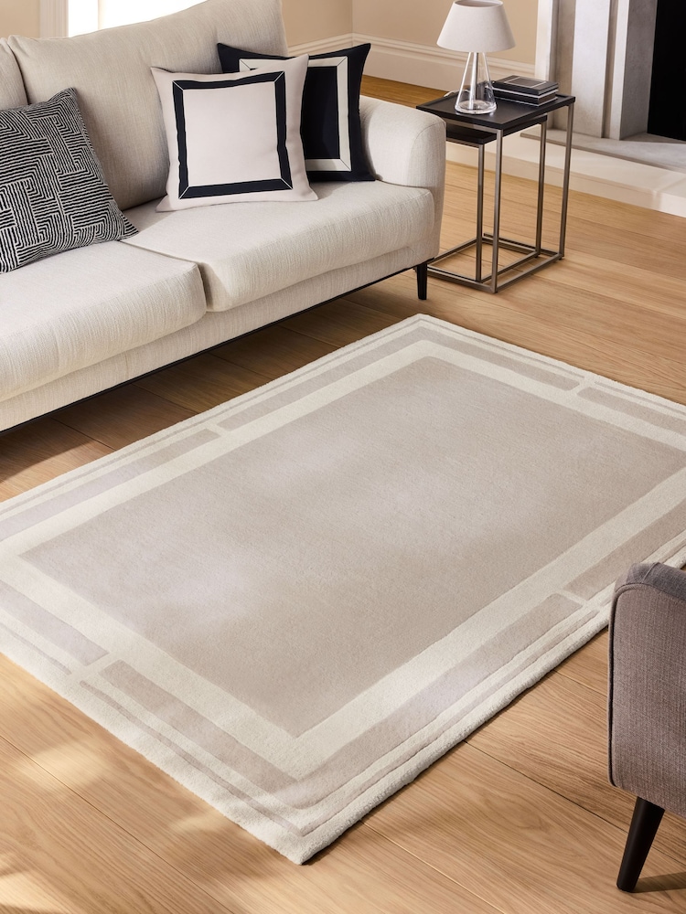 Sosandar Grey Serafina Tufted Border Rug - Image 1 of 5