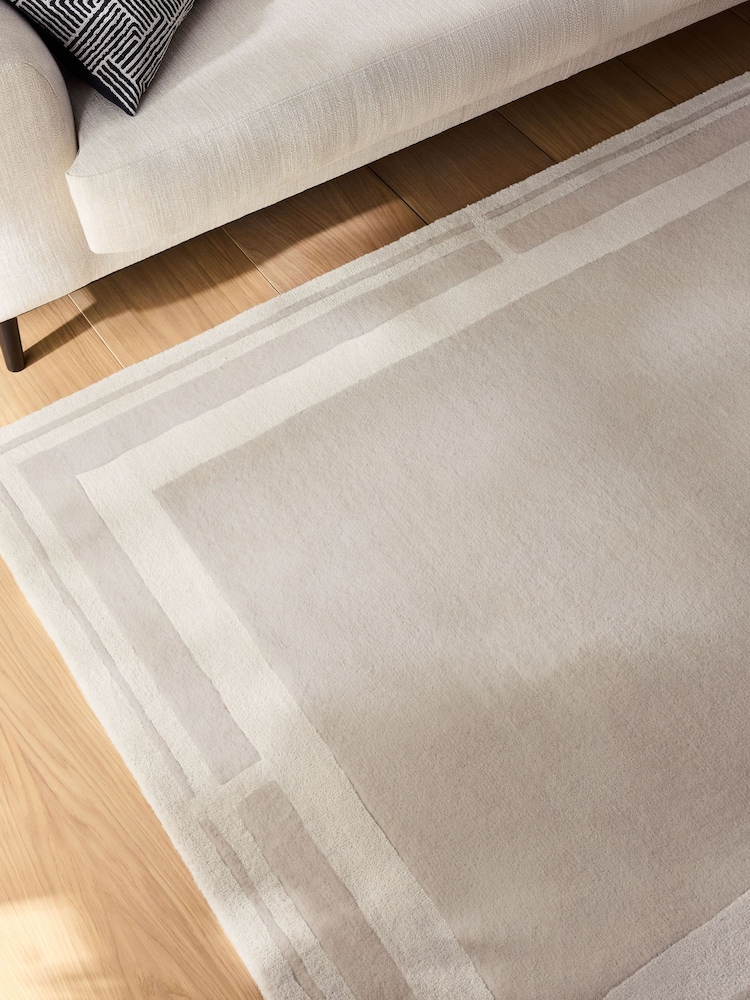 Sosandar Grey Serafina Tufted Border Rug - Image 2 of 5