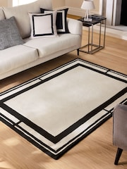 Sosandar Black Serafina Tufted Border Rug - Image 1 of 5