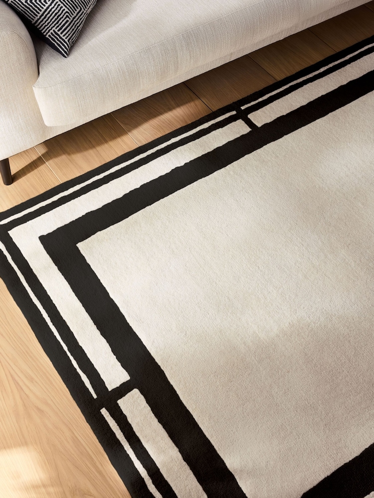 Sosandar Black Serafina Tufted Border Rug - Image 2 of 5