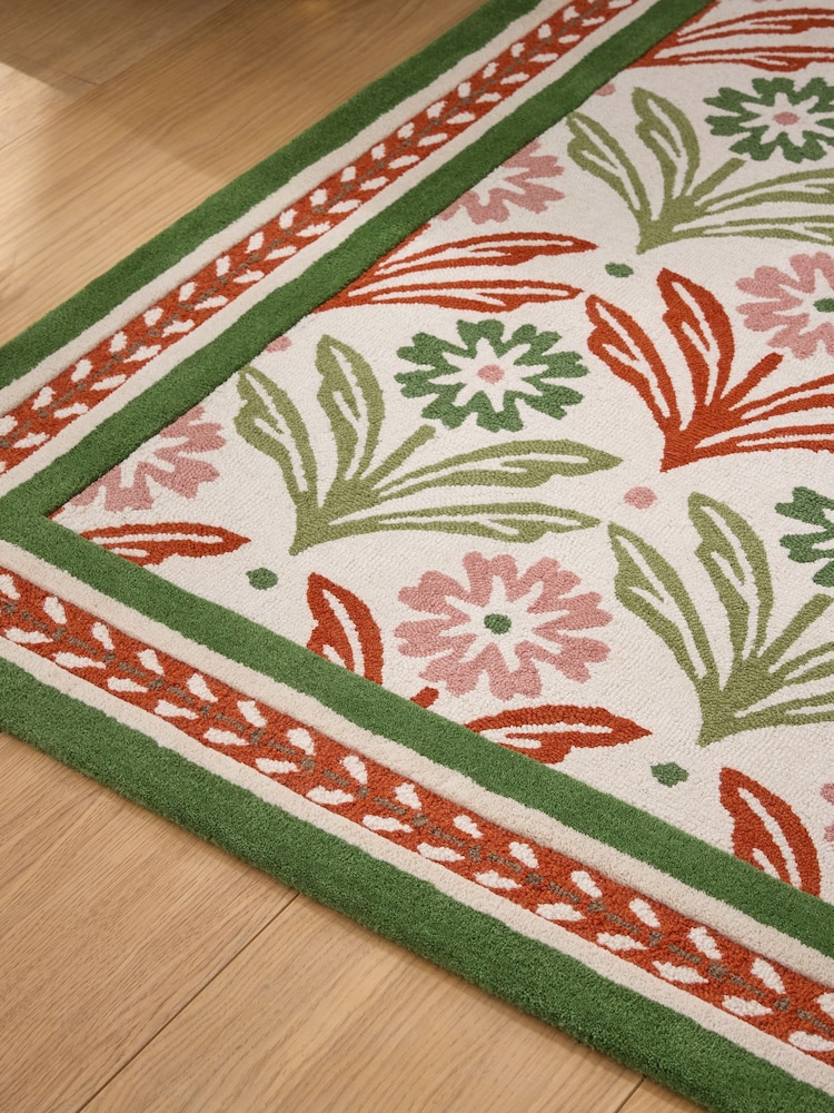 Nina Campbell Multi Primrose Hill Floral Wool Tufted Rug - Image 2 of 5 Nina Campbell Multi Primrose Hill Floral Wool Tufted Rug - Image 2 of 5