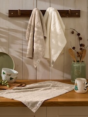 Set of 3 Natural Christmas Trees Christmas Tree Terry Tea Towels - Image 1 of 3