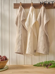 Set of 3 Natural Christmas Trees Christmas Tree Terry Tea Towels - Image 8 of 8