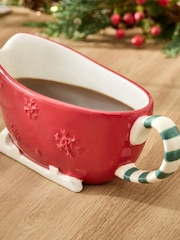 Red Christmas Sleigh Gravy Boat - Image 3 of 5