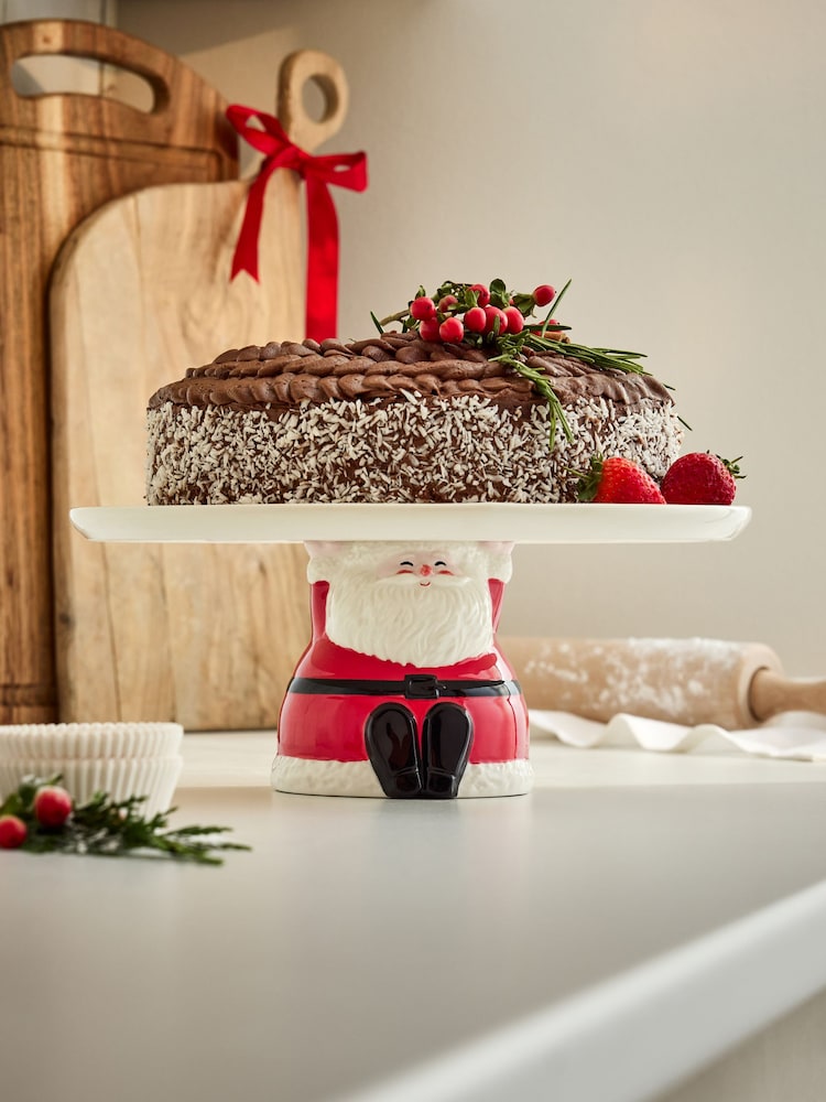 Red Santa Cake Stand - Image 1 of 4 Red Santa Cake Stand - Image 1 of 4