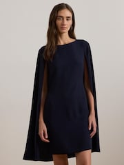 Lauren Ralph Lauren Petra Cape Georgette Cocktail Mini Dress - Image 1 of 7