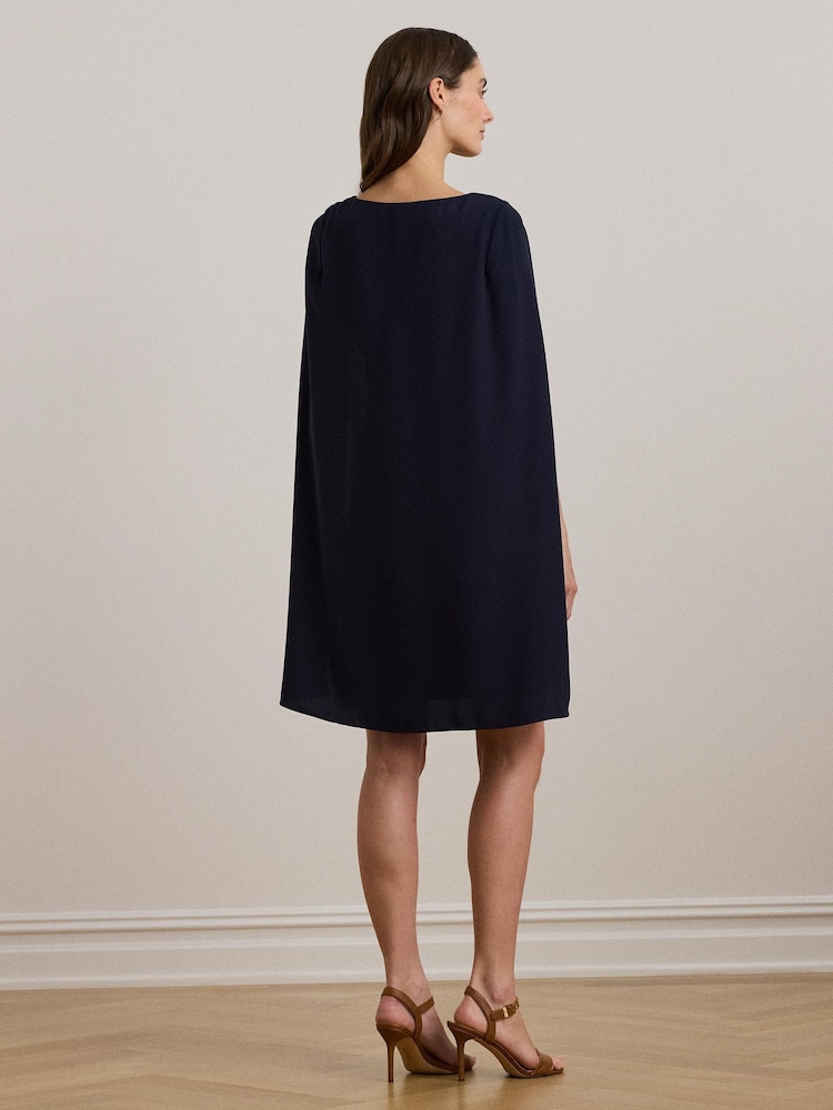 Lauren Ralph Lauren Petra Cape Georgette Cocktail Mini Dress - Image 2 of 7