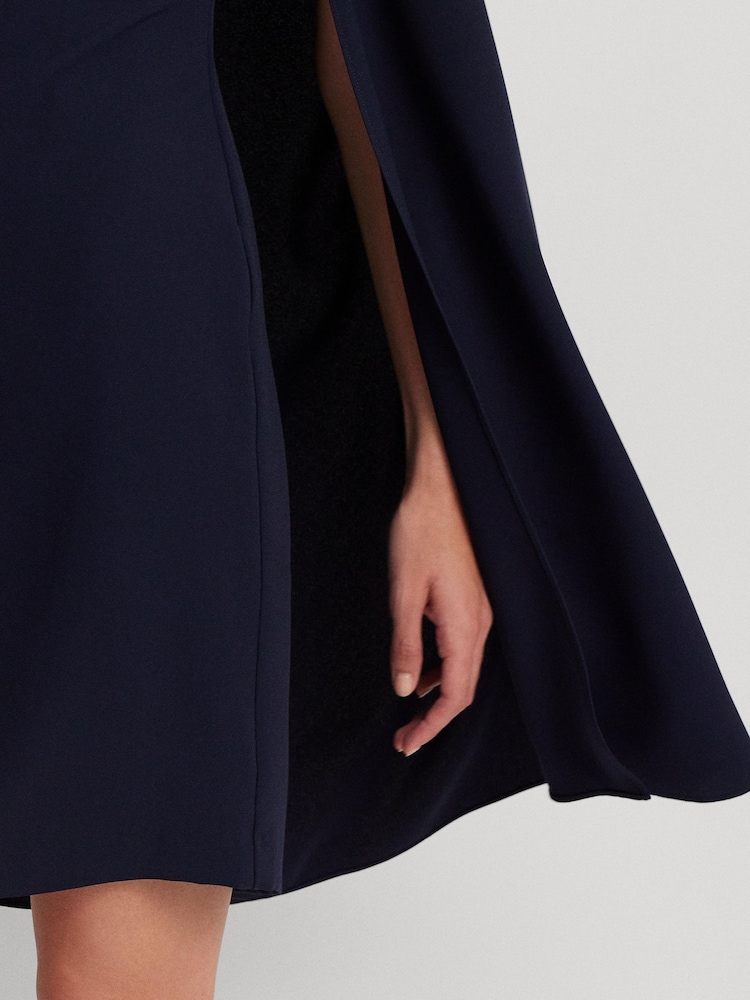 Buy Lauren Ralph Lauren Lighthouse Navy Petra Cape Georgette Cocktail Dress  from Next Peru