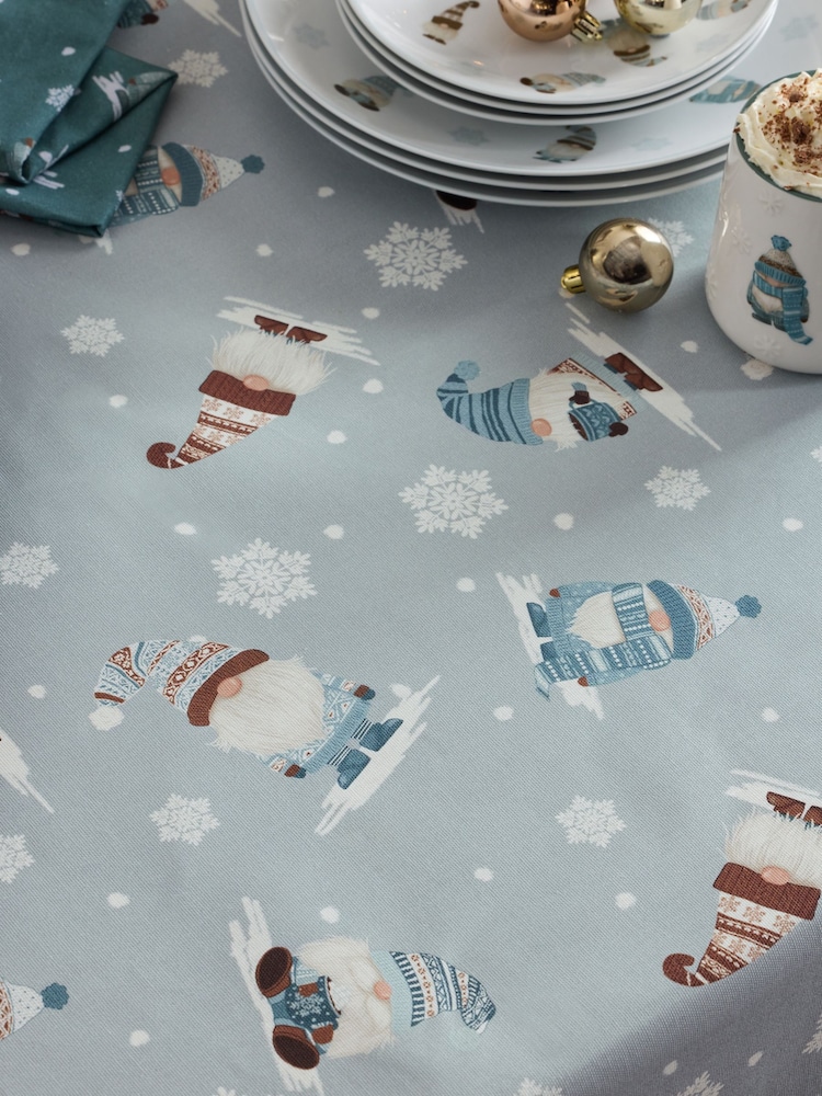 Blue Christmas Gonk Wipe Clean Table Cloth - Image 2 of 3