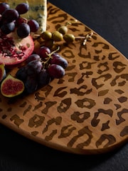 Natural Wood Leopard Print XL Serve Board - Image 3 of 4