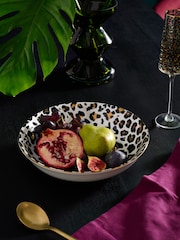Black Leopard Print Serving Bowl - Image 1 of 4