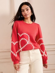Red Heart Cornelli - سويت شيرت جيرسيه من Love & Roses - صورة 1 من 4
