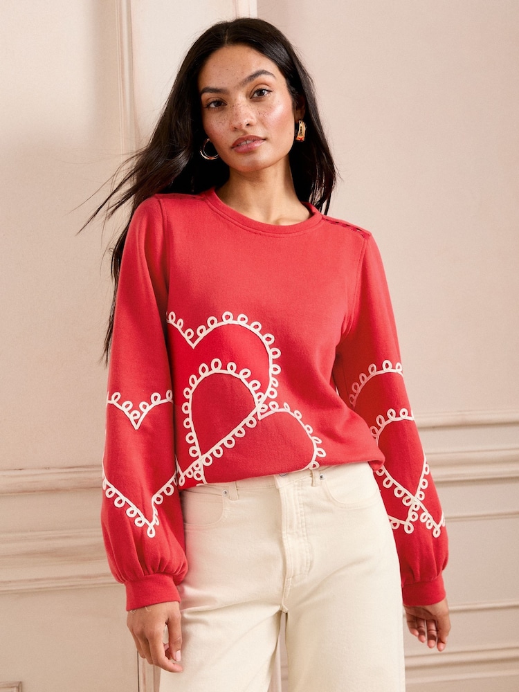 Red Heart Cornelli - سويت شيرت جيرسيه من Love & Roses - صورة 1 من 4