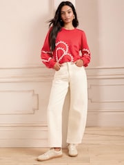 Red Heart Cornelli - سويت شيرت جيرسيه من Love & Roses - صورة 2 من 4