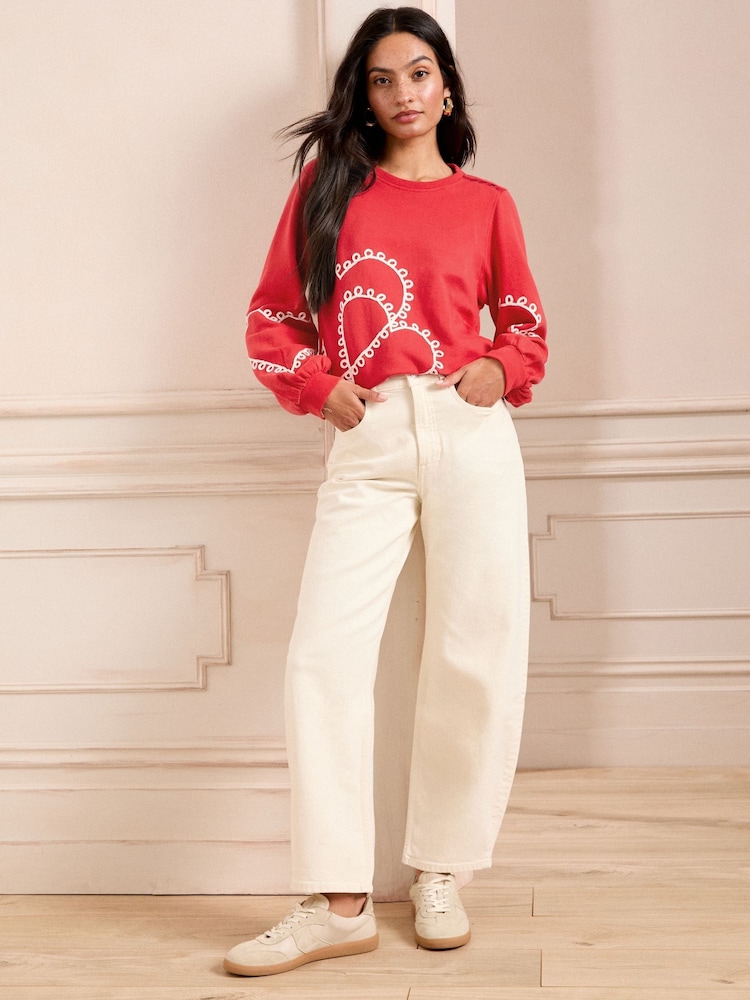 Red Heart Cornelli - سويت شيرت جيرسيه من Love & Roses - صورة 2 من 4