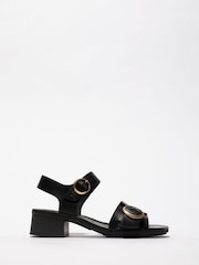 Negru - Sandale Fly London Ebli cu toc pătrat - Imaginea 1 din 4