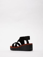 Fly London Yabi Elastic Stretch Black Sandals - Image 2 of 4
