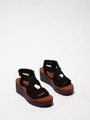 Fly London Yabi Elastic Stretch Black Sandals - Image 3 of 4