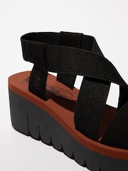 Fly London Yabi Elastic Stretch Black Sandals - Image 4 of 4