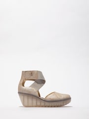 Fly London Yolg Touch and Close fastening Ankle Strap Wedge Shoes - Image 1 of 4