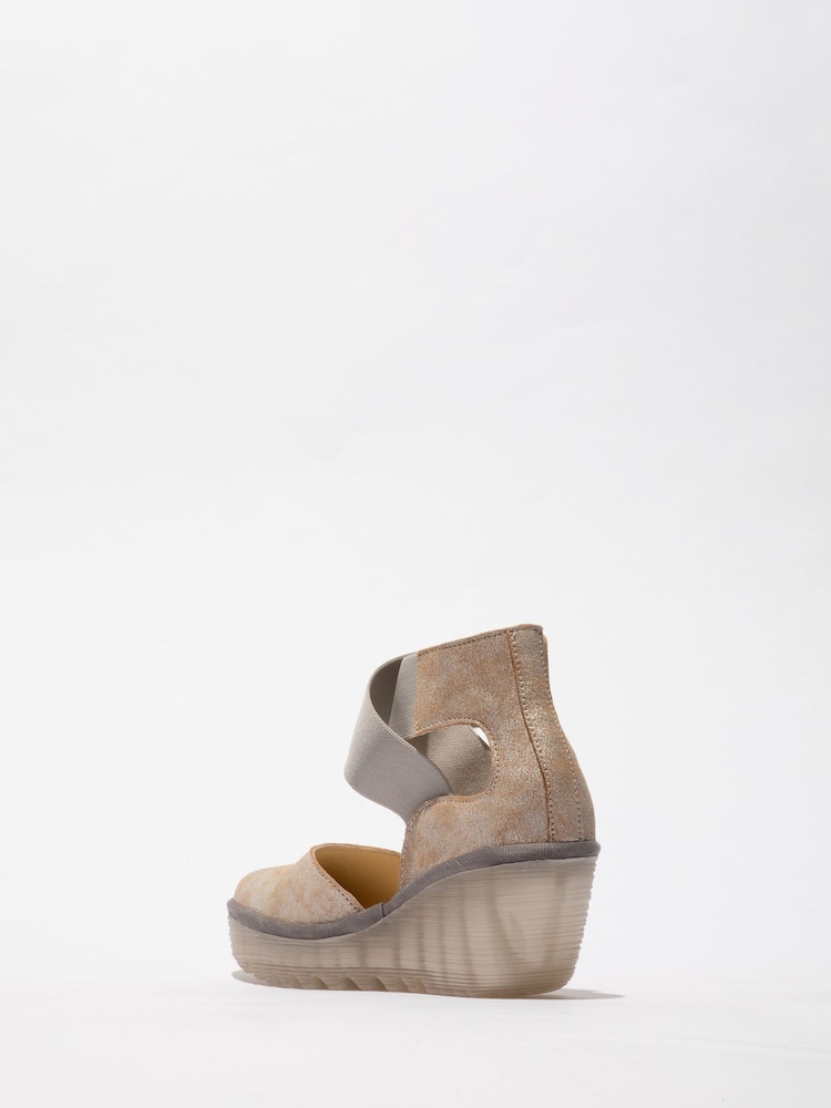 Fly London Yolg Touch and Close fastening Ankle Strap Wedge Shoes - Image 2 of 4