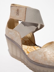 Fly London Yolg Touch and Close fastening Ankle Strap Wedge Shoes - Image 3 of 4