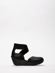 Fly London Yolg Touch and Close fastening Ankle Strap Wedge Shoes - Image 1 of 4