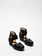 Fly London Yolg Touch and Close fastening Ankle Strap Wedge Shoes - Image 3 of 4
