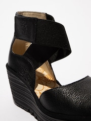 Fly London Yolg Touch and Close fastening Ankle Strap Wedge Shoes - Image 4 of 4