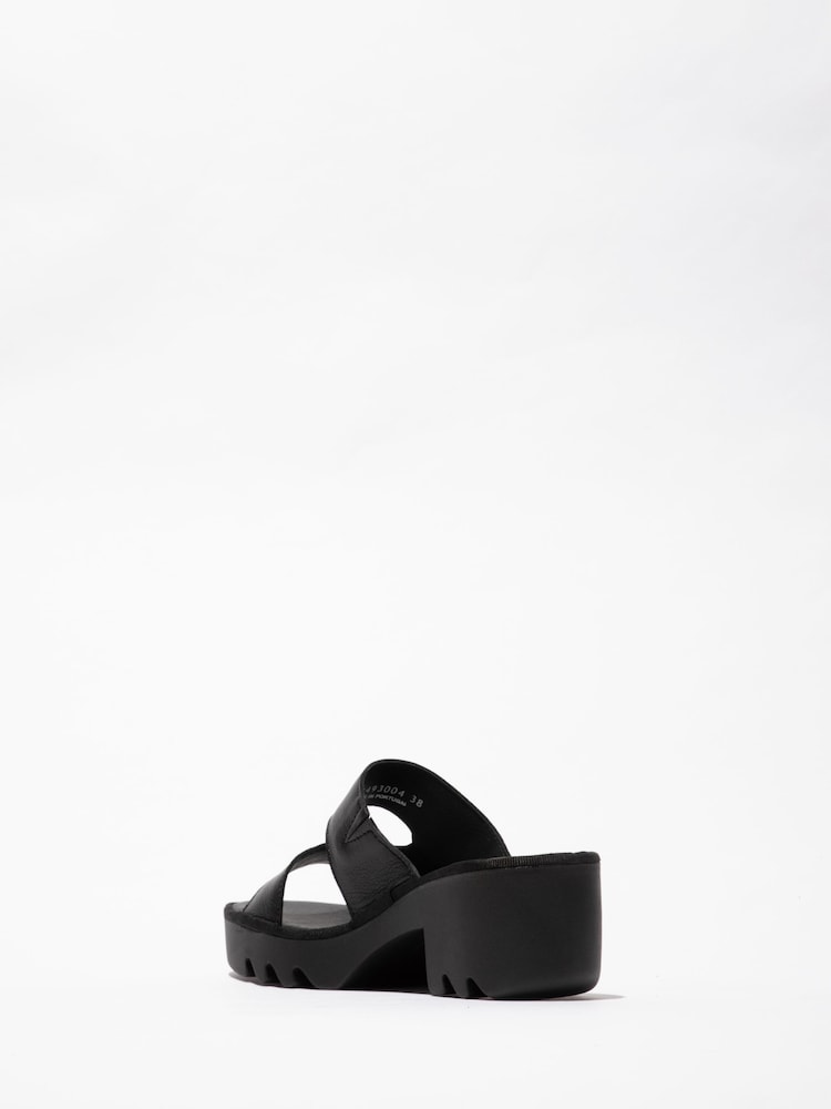Fly London Tech Slip On Black Sandals - Image 2 of 4