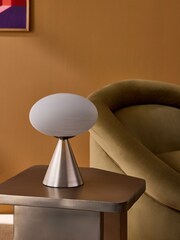 MADE.COM Silver/Frosted Caleb Table Lamp - Image 1 of 7
