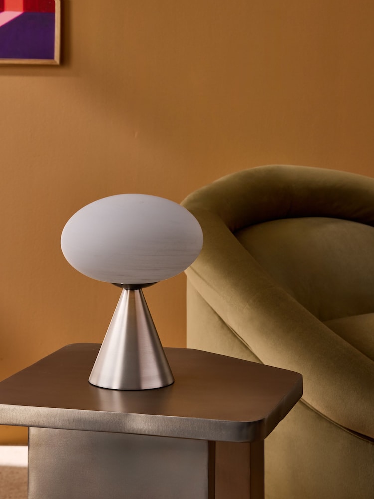 MADE.COM Silver/Frosted Caleb Table Lamp - Image 1 of 7