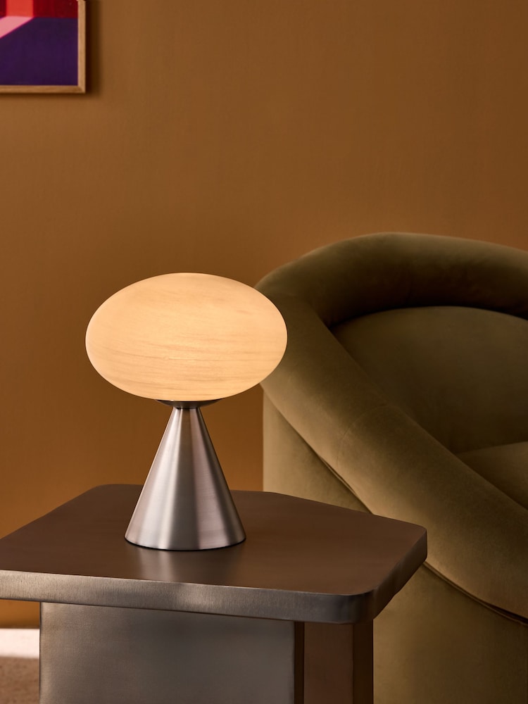 MADE.COM Silver/Frosted Caleb Table Lamp - Image 2 of 7