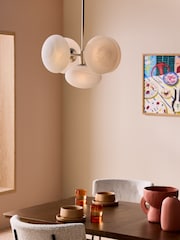 MADE.COM Silver/Frosted Caleb Pendant Light - Image 2 of 6