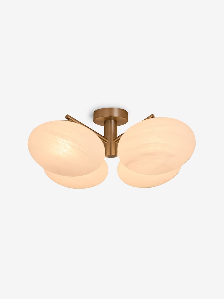 MADE.COMS Silver/Frosted Caleb 4 Flush Light - Image 1 of 2