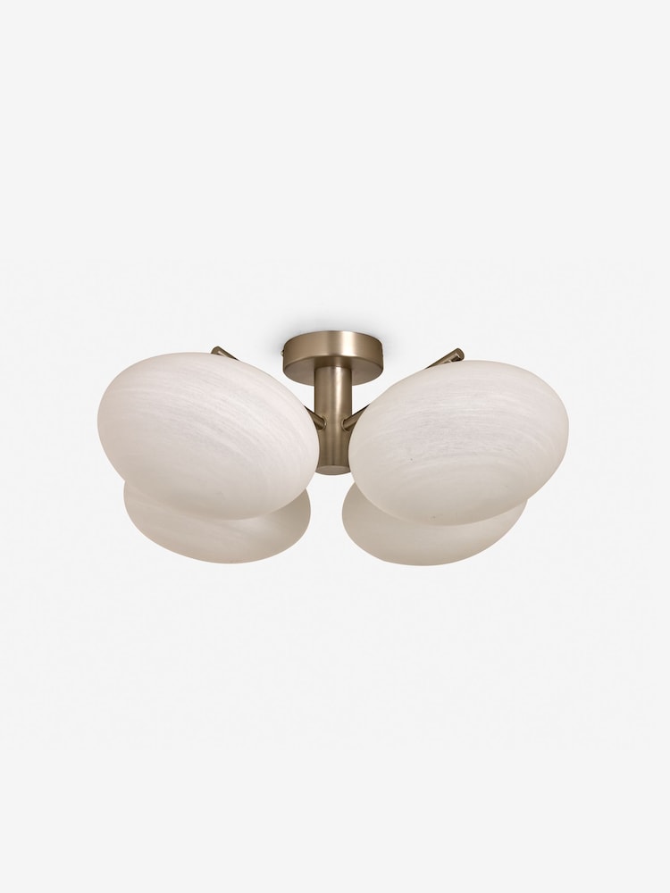 MADE.COMS Silver/Frosted Caleb 4 Flush Light - Image 2 of 2