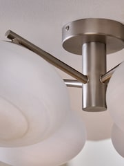 MADE.COMS Silver/Frosted Caleb 4 Flush Light - Image 5 of 7