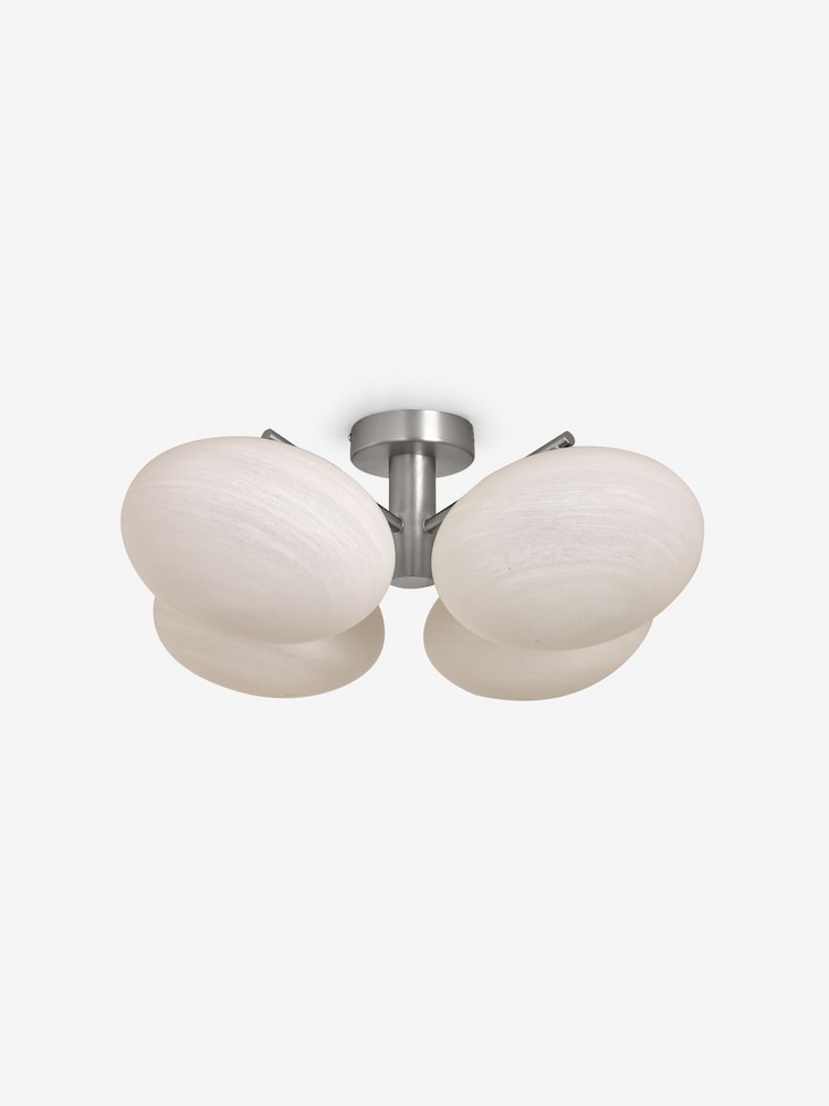 MADE.COMS Silver/Frosted Caleb 4 Flush Light - Image 7 of 7