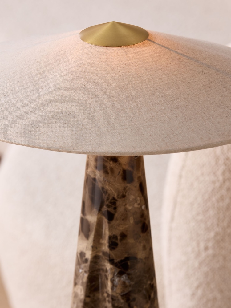 MADE.COM Black/Brown Heath Marble Table Lamp - Image 2 of 5
