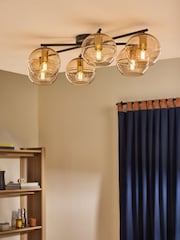 MADE.COM Black/Champagne Mika 6 Flush Light - Image 1 of 3