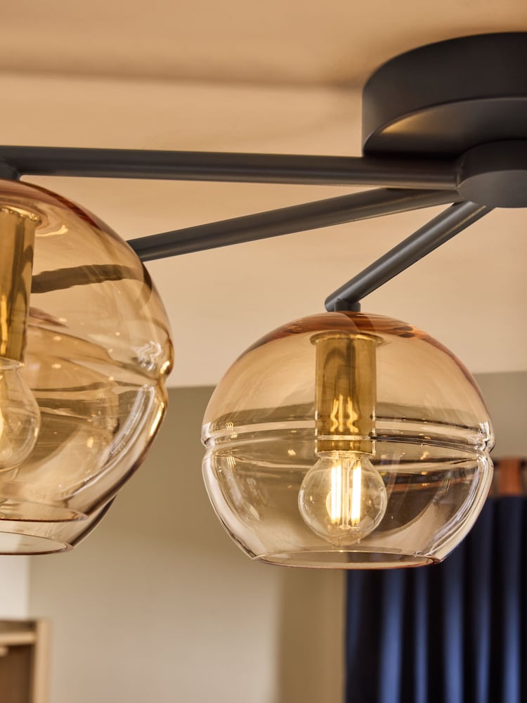 MADE.COM Black/Champagne Mika 6 Flush Light - Image 2 of 3