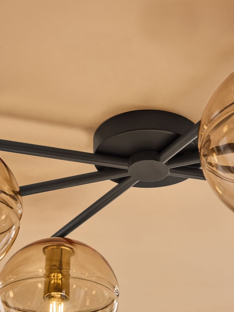 MADE.COM Black/Champagne Mika 6 Flush Light - Image 3 of 3