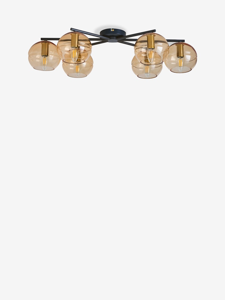 MADE.COM Black/Champagne Mika 6 Flush Light - Image 5 of 5