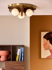 MADE.COM Brown Layla 3 Flush Light - Image 1 of 5