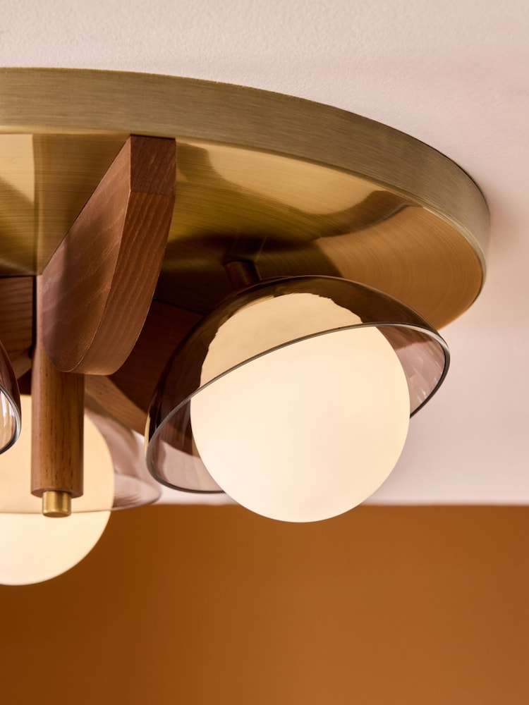 MADE.COM Brown Layla 3 Flush Light - Image 2 of 5