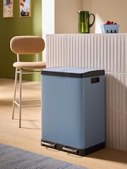 MADE.COM Blue 2 Section 60 Litre Recycling and Waste Colter Bin - Image 1 of 4